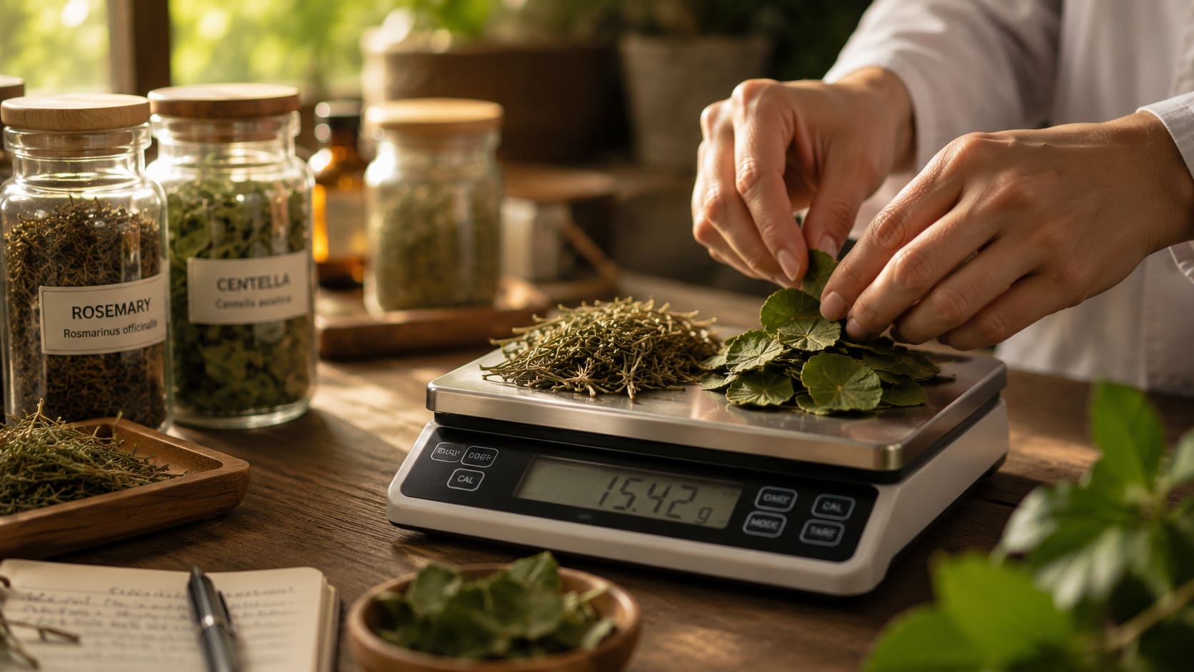 Small-batch botanical extraction process at djavaherbhaus lab